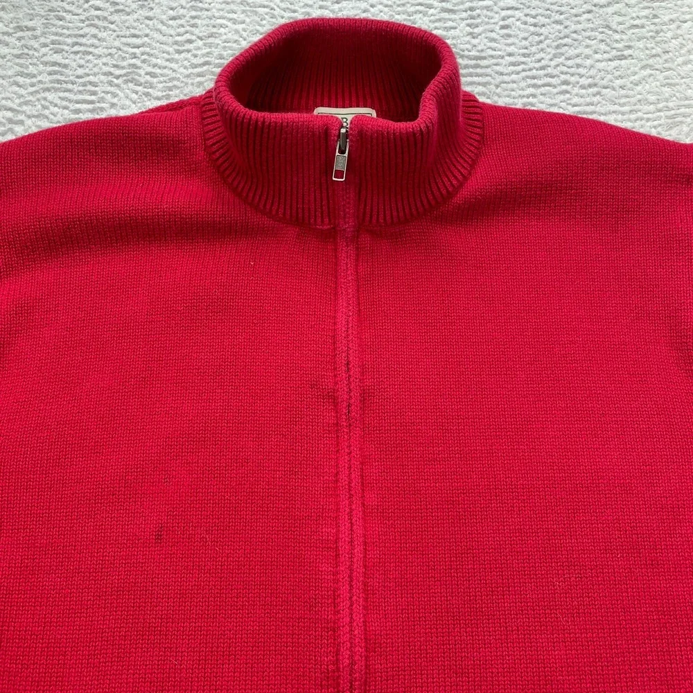 LL Bean Sweater Men's Size XL Red Cold Weather 100% Cotton Knit 0BTL7